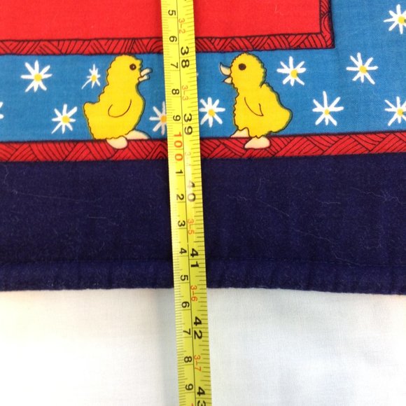 Vintage Quilted Baby Blanket Bears Cow Ducks Pigs Clown 33 1/2" x 41 1/2" - Picture 15 of 15